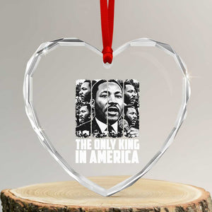 Legacy Of Martin Luther King Jr Heart Crystal Glass Ornament The Only King In America TS12 Transparent Glass 3'' Heart Print Your Wear