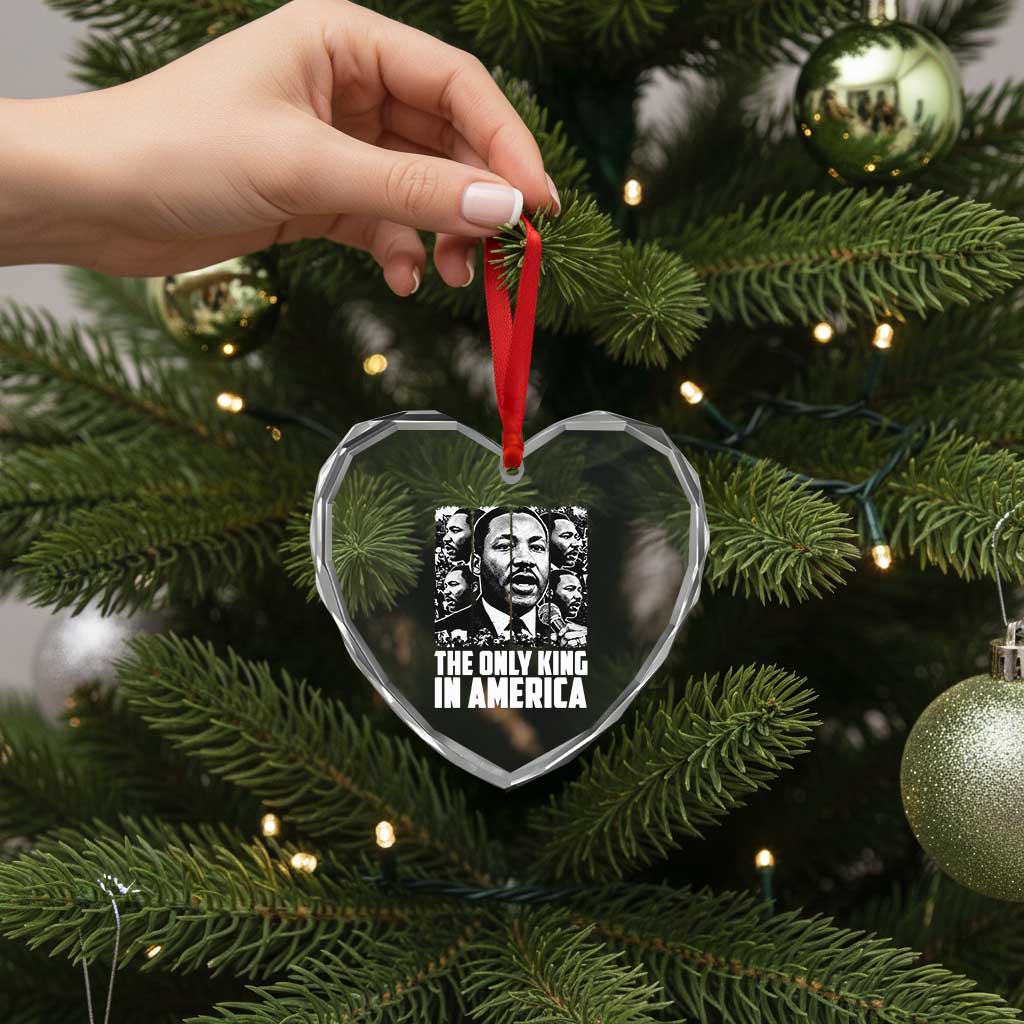 Legacy Of Martin Luther King Jr Heart Crystal Glass Ornament The Only King In America TS12 Print Your Wear