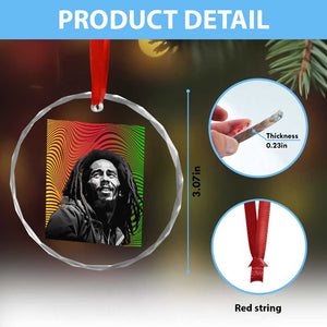 Legend Bob Crystal Glass Ornament One Love The Reggae Vintage Graphic - Print Your Wear