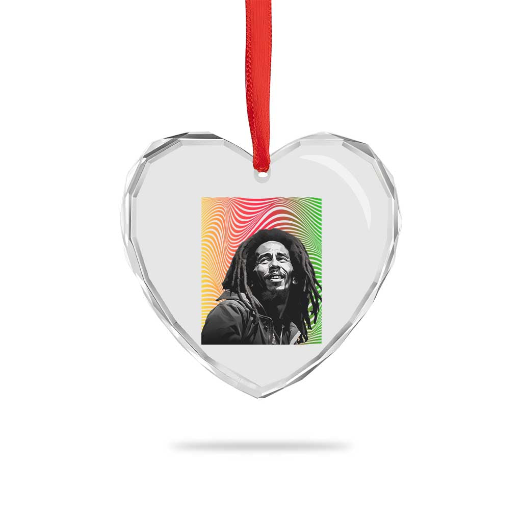 Legend Bob Heart Crystal Glass Ornament One Love The Reggae Vintage Graphic TS02 Print Your Wear
