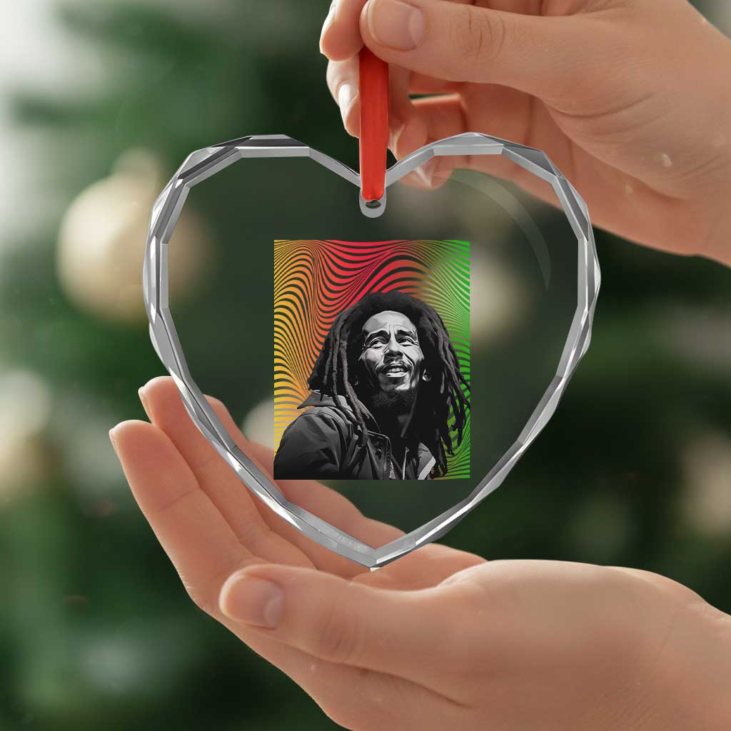 Legend Bob Heart Crystal Glass Ornament One Love The Reggae Vintage Graphic TS02 Print Your Wear
