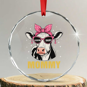 Legend Dairy Mommy Crystal Glass Ornament Funny Farmer Milk Joke Cow Mothers Day TS12 Transparent Glass 3'' Circle Print Your Wear