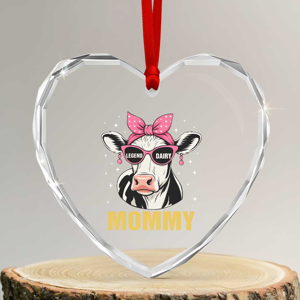Legend Dairy Mommy Heart Crystal Glass Ornament Funny Farmer Milk Joke Cow Mothers Day TS12 Transparent Glass 3'' Heart Print Your Wear