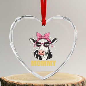 Legend Dairy Mommy Heart Crystal Glass Ornament Funny Farmer Milk Joke Cow Mothers Day TS12 Transparent Glass 3'' Heart Print Your Wear