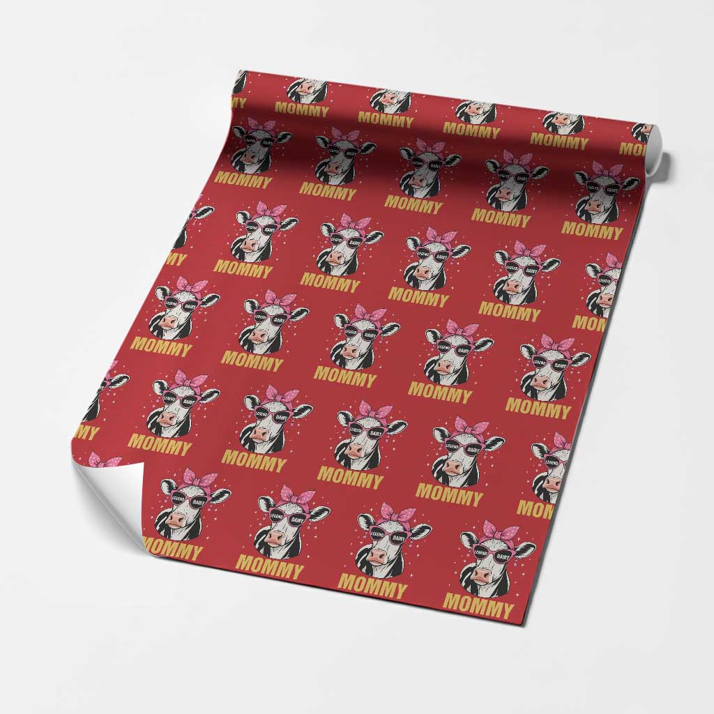 Legend Dairy Mommy Wrapping Paper Roll Funny Farmer Milk Joke Cow Mothers Day TS12 Red Print Your Wear