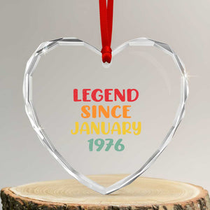 Legend Since January 1976 Heart Crystal Glass Ornament Vintage Retro 50th Birthday Gifts 50 Years Old TS10 Transparent Glass 3'' Heart Print Your Wear