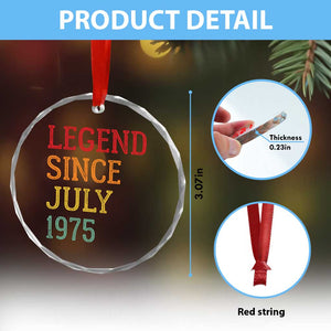 Legend Since July 1975 Crystal Glass Ornament Vintage Retro 50th Birthday Gifts TS10 Print Your Wear