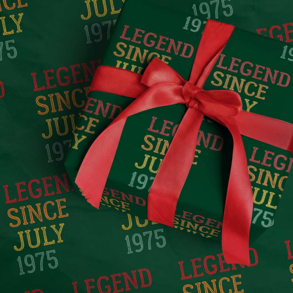 Legend Since July 1975 Wrapping Paper Roll Vintage Retro 50th Birthday Gifts TS10 Green Print Your Wear