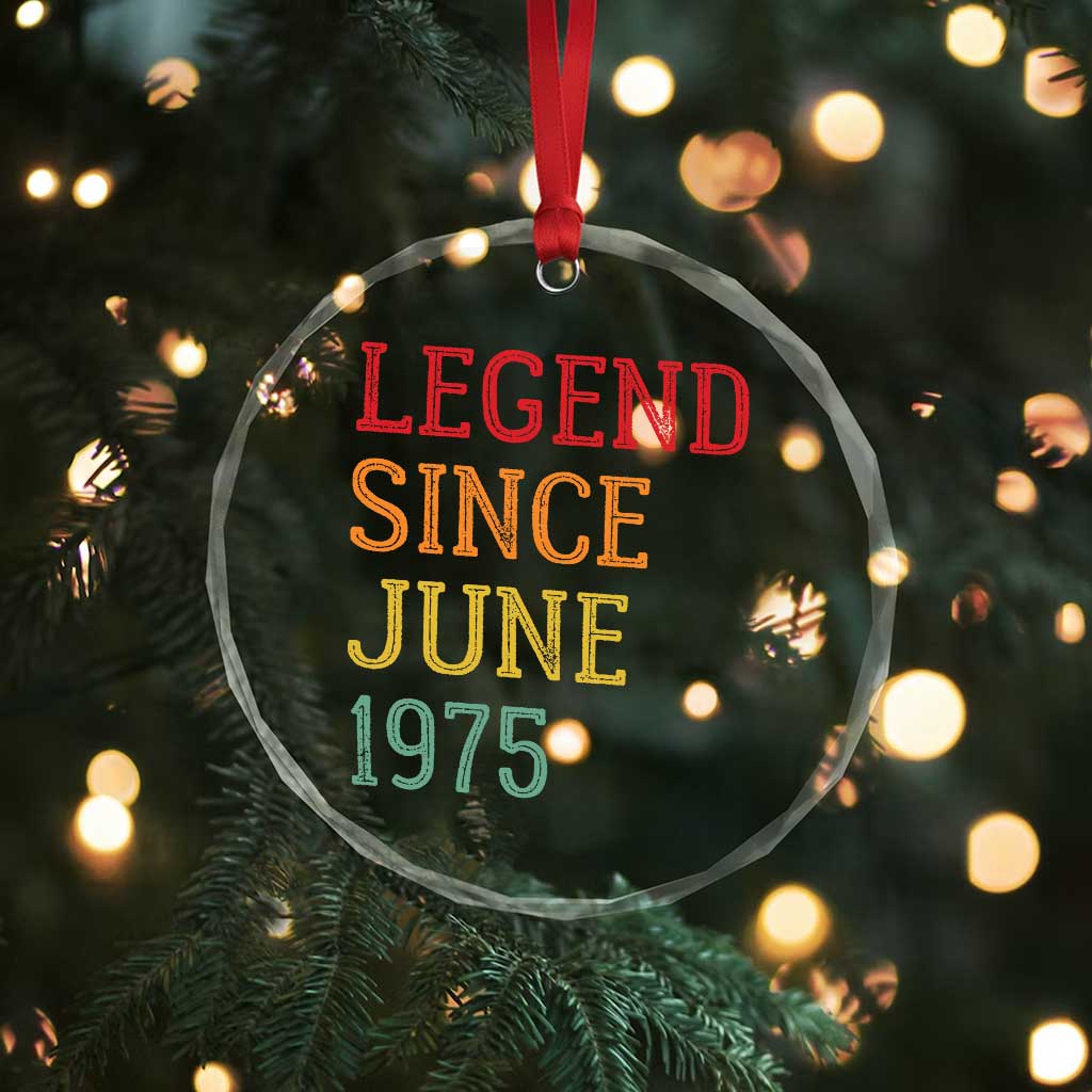 Legend Since June 1975 Crystal Glass Ornament Vintage Retro 50th Birthday Gifts TS10 Print Your Wear