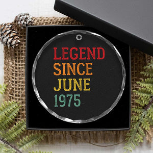 Legend Since June 1975 Crystal Glass Ornament Vintage Retro 50th Birthday Gifts TS10 Print Your Wear