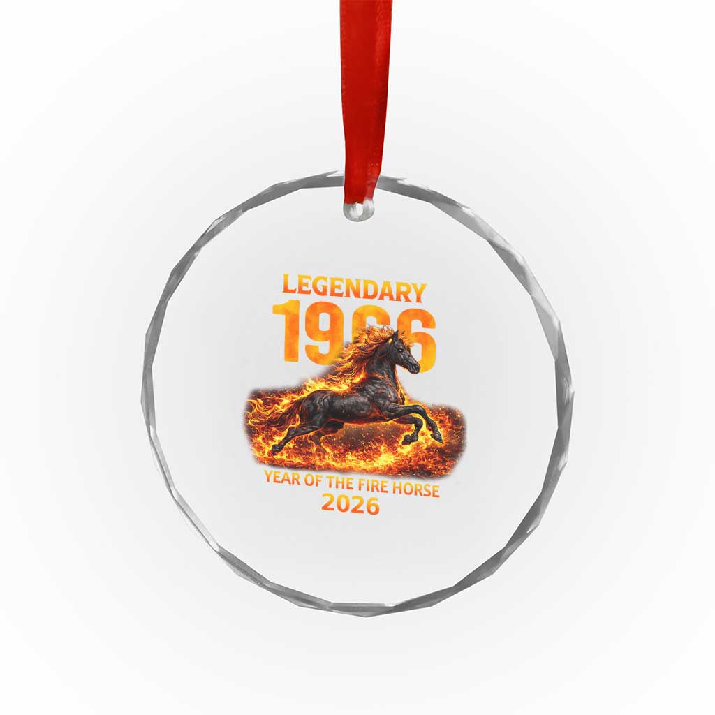 Legendary 1966 Year of the Fire Horse Crystal Glass Ornament Fiery 2026 Zodiac Birthday Gift TS02 Print Your Wear