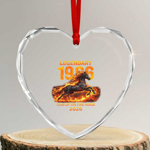 Legendary 1966 Year of the Fire Horse Heart Crystal Glass Ornament Fiery 2026 Zodiac Birthday Gift TS02 Transparent Glass 3'' Heart Print Your Wear