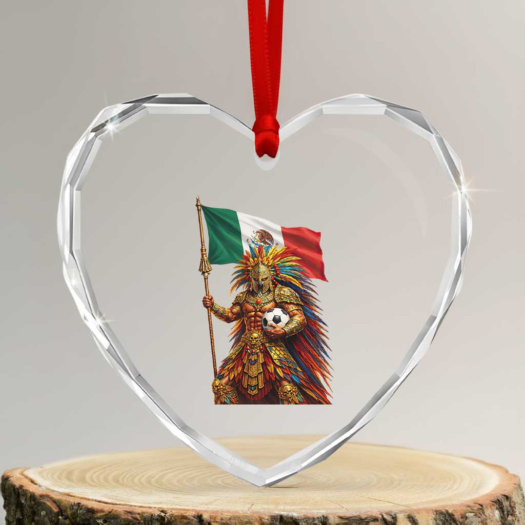 Legendary Mexican Soccer Warrior Pride Heart Crystal Glass Ornament TS12 Transparent Glass 3'' Heart Print Your Wear