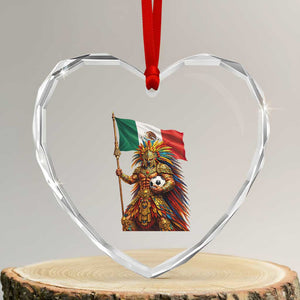 Legendary Mexican Soccer Warrior Pride Heart Crystal Glass Ornament TS12 Transparent Glass 3'' Heart Print Your Wear