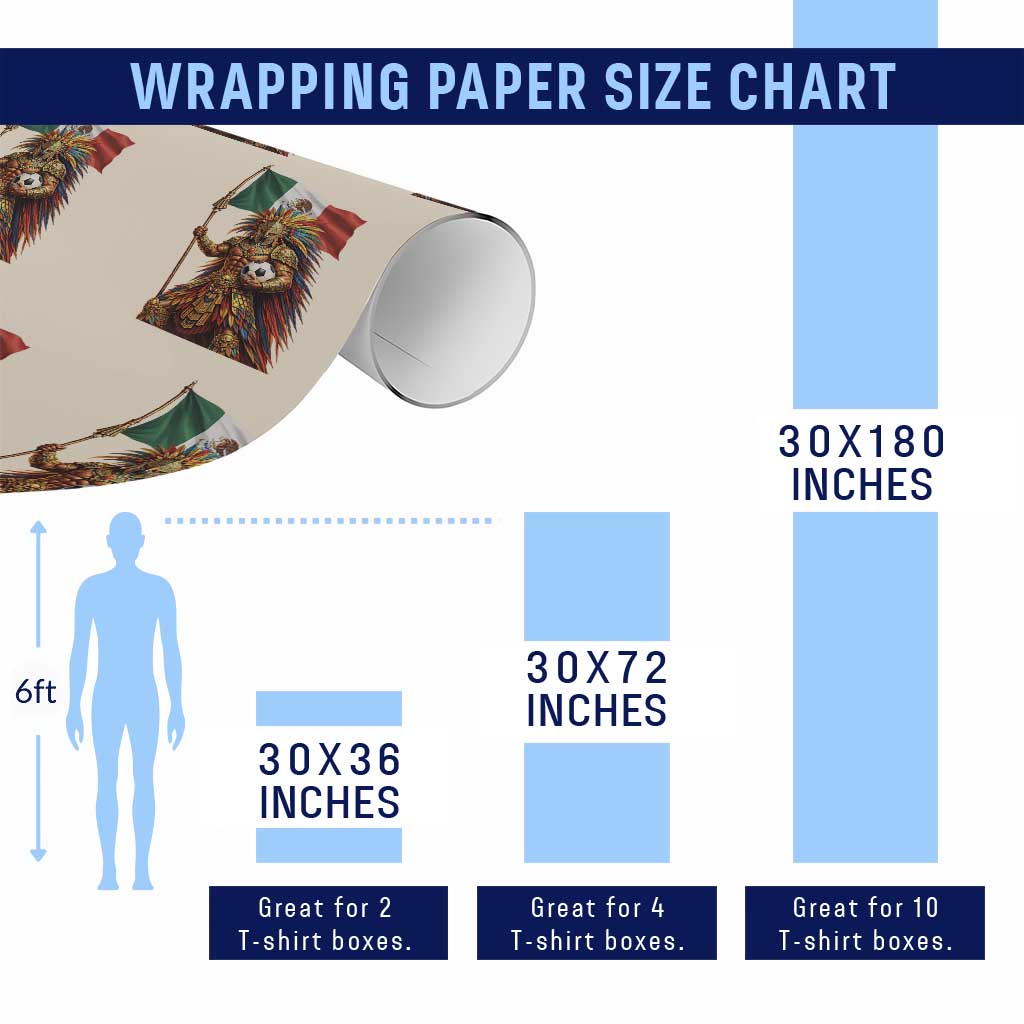 Legendary Mexican Soccer Warrior Pride Wrapping Paper Roll TS12 Print Your Wear