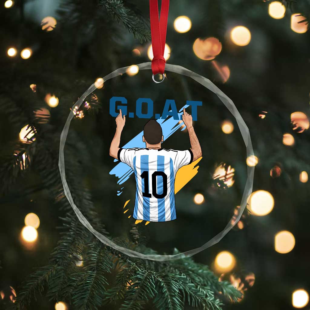 Legendary Number 10 Crystal Glass Ornament Goat Of Soccer Gift For Fans TS12 Print Your Wear