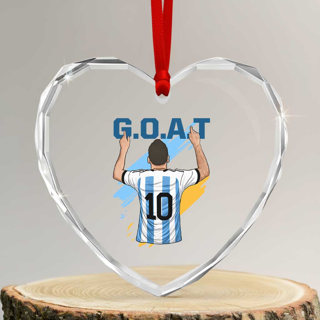 Legendary Number 10 Heart Crystal Glass Ornament Goat Of Soccer Gift For Fans TS12 Transparent Glass 3'' Heart Print Your Wear