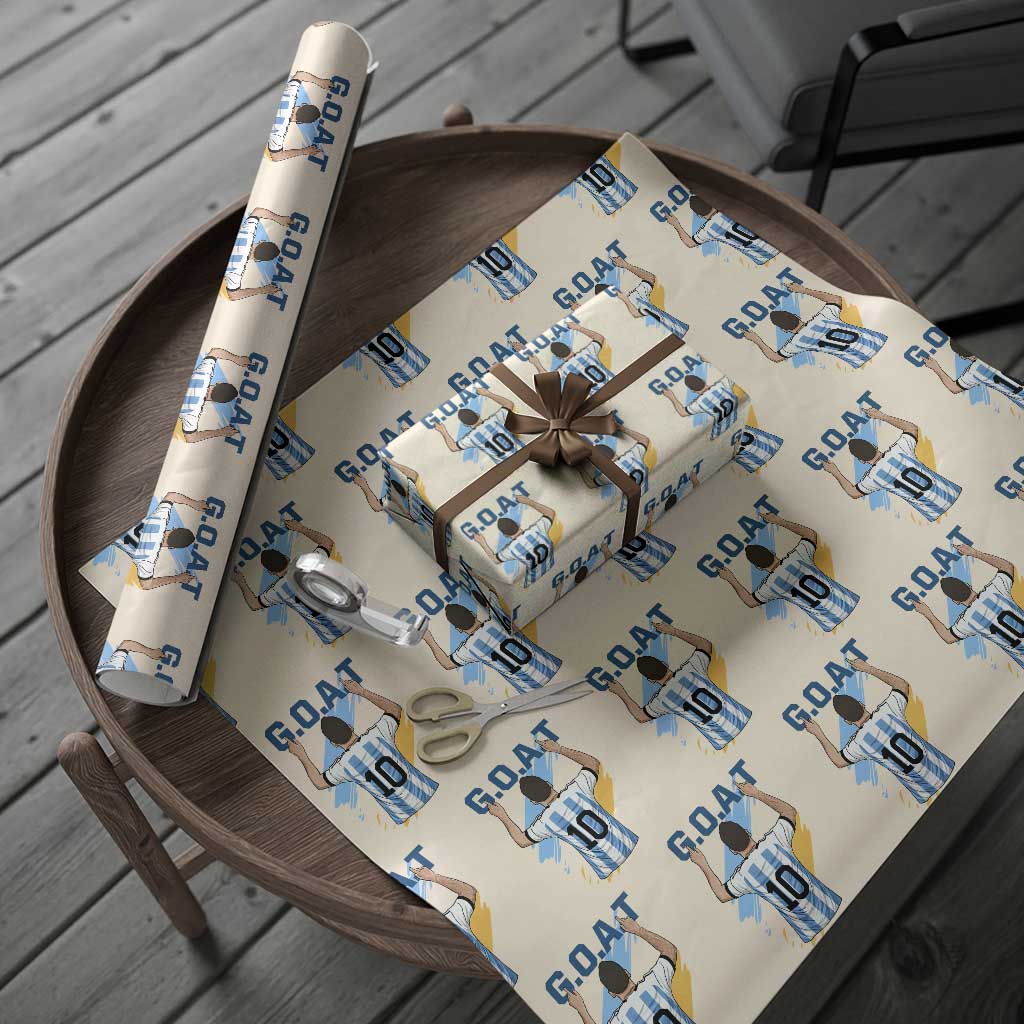 Legendary Number 10 Wrapping Paper Roll Goat Of Soccer Gift For Fans TS12 Beige Print Your Wear