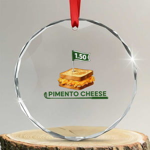 Legendary Pimento Cheese Sandwich Golf Snack Crystal Glass Ornament Funny Georgia Southern Golfing Traditions Fan Humor TS02 Transparent Glass 3'' Circle Print Your Wear