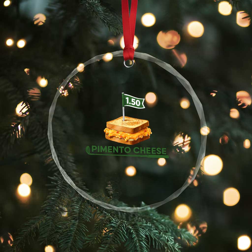 Legendary Pimento Cheese Sandwich Golf Snack Crystal Glass Ornament Funny Georgia Southern Golfing Traditions Fan Humor TS02 Print Your Wear