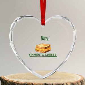 Legendary Pimento Cheese Sandwich Golf Snack Heart Crystal Glass Ornament Funny Georgia Southern Golfing Traditions Fan Humor TS02 Transparent Glass 3'' Heart Print Your Wear