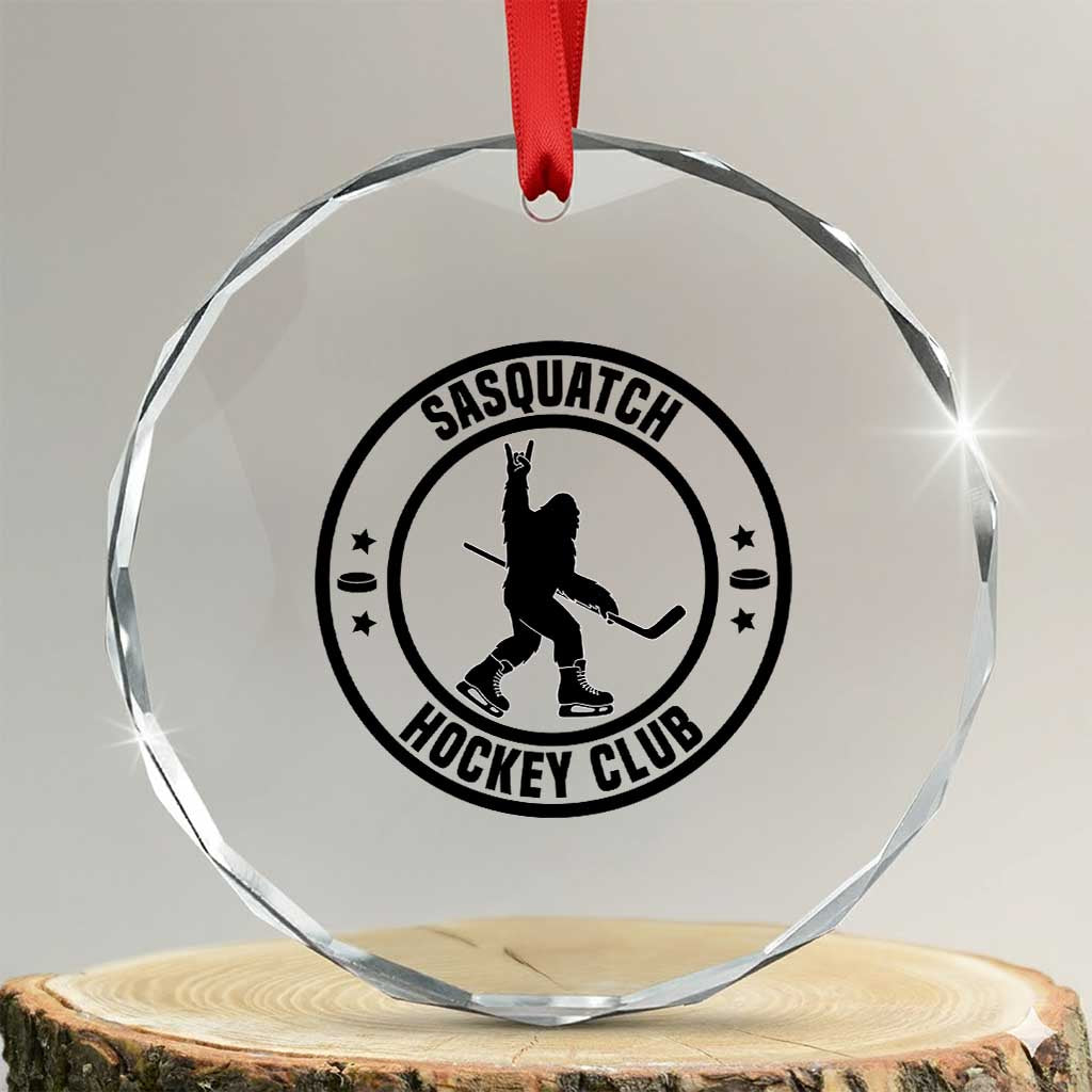 Legendary Sasquatch Hockey Club Crystal Glass Ornament Funny Ice Hockey Gift TS12 Transparent Glass 3'' Circle Print Your Wear