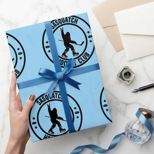 Legendary Sasquatch Hockey Club Wrapping Paper Roll Funny Ice Hockey Gift TS12 Light Blue Print Your Wear