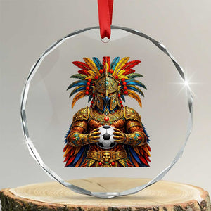 Legendary Tribal Soccer Warrior Crystal Glass Ornament Football Lover TS12 Transparent Glass 3'' Circle Print Your Wear