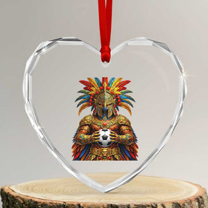 Legendary Tribal Soccer Warrior Heart Crystal Glass Ornament Football Lover TS12 Transparent Glass 3'' Heart Print Your Wear