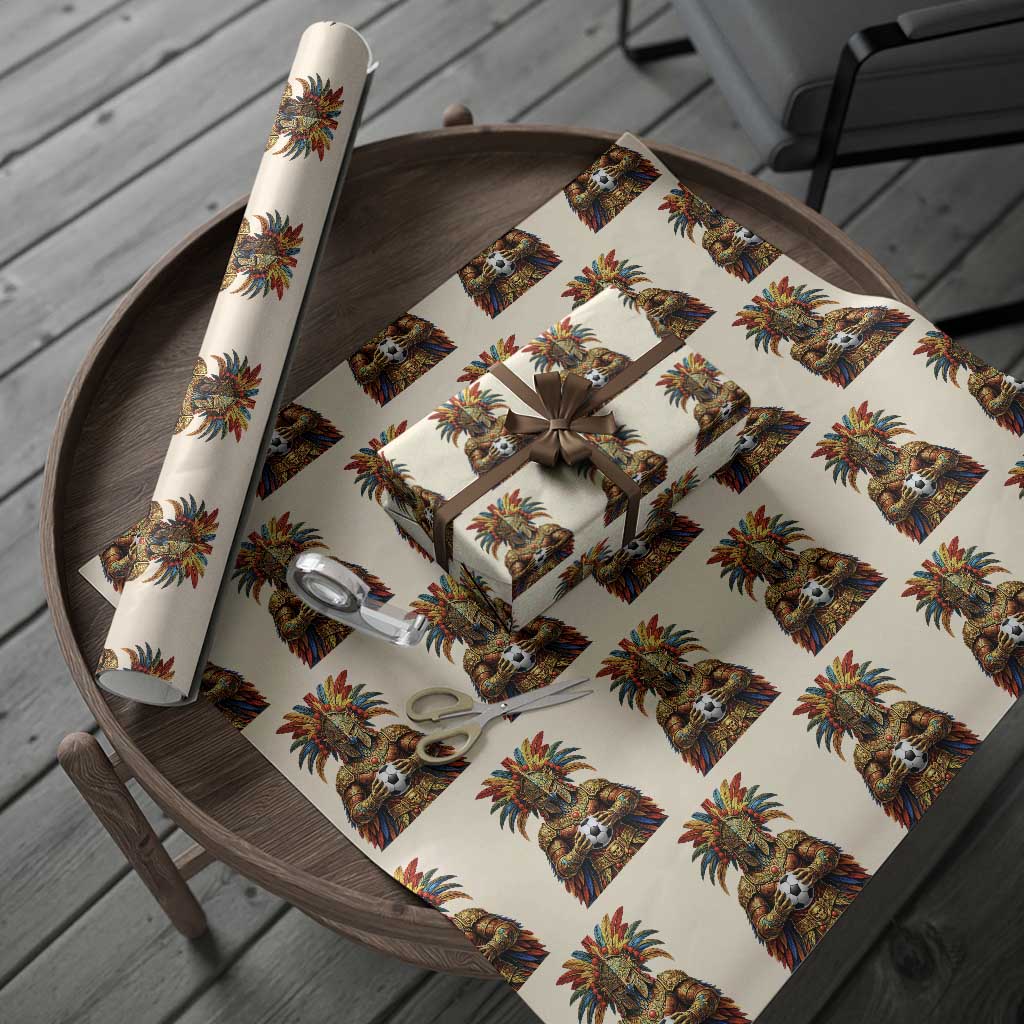 Legendary Tribal Soccer Warrior Wrapping Paper Roll Football Lover TS12 Beige Print Your Wear