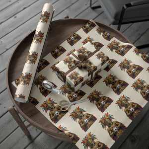 Legendary Tribal Soccer Warrior Wrapping Paper Roll Football Lover TS12 Beige Print Your Wear