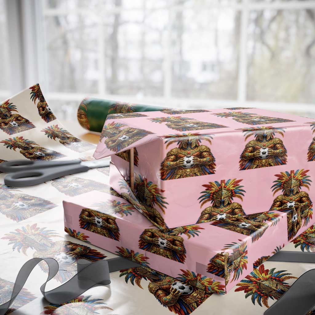 Legendary Tribal Soccer Warrior Wrapping Paper Roll Football Lover TS12 Light Pink Print Your Wear