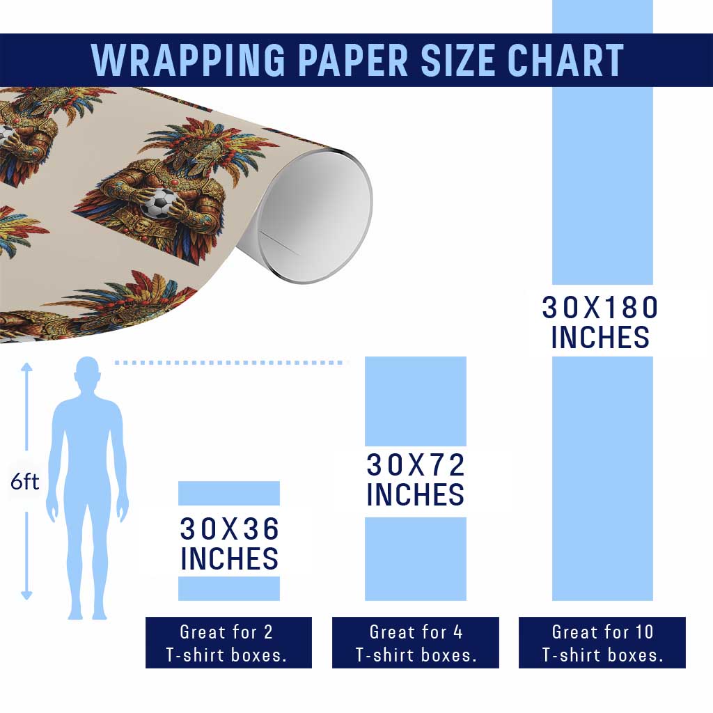 Legendary Tribal Soccer Warrior Wrapping Paper Roll Football Lover TS12 Print Your Wear