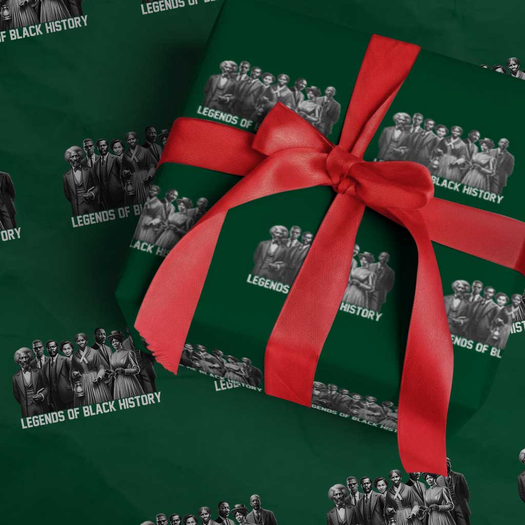 Legends of Black History Wrapping Paper Roll Civil Rights Leaders TS02 Green Print Your Wear