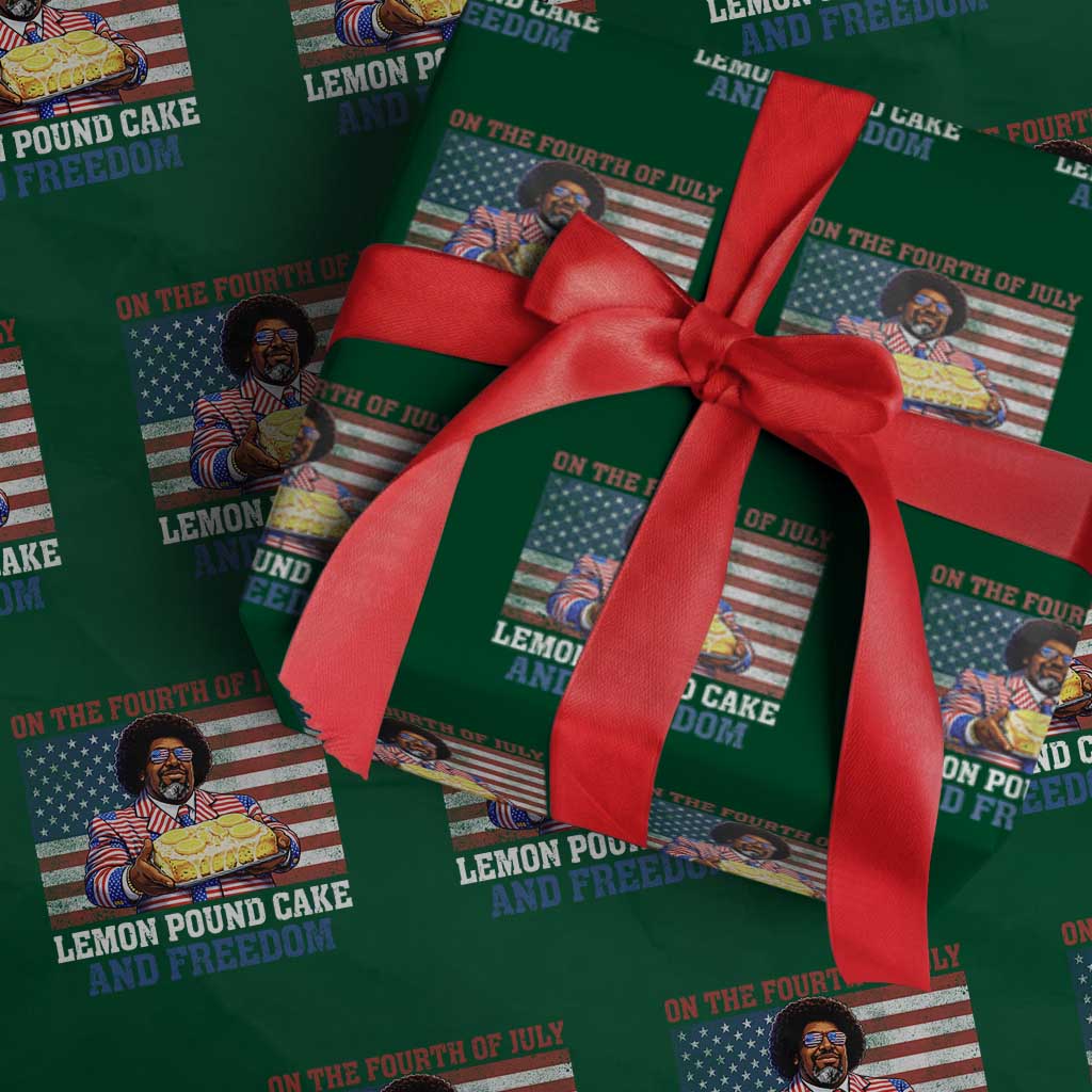 Lemon Pound Cake And Freedom Wrapping Paper Roll 4th of July Hip Hop Edgy Humor Rap Fan TS11 Green Print Your Wear