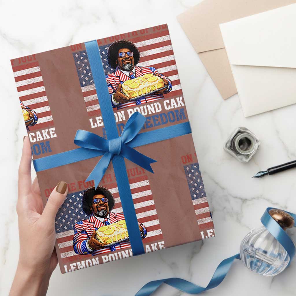 Lemon Pound Cake And Freedom Wrapping Paper Roll 4th of July Hip Hop Edgy Humor Rap Fan