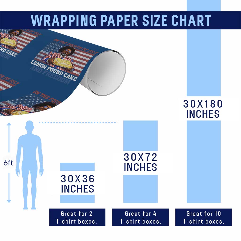 Lemon Pound Cake And Freedom Wrapping Paper Roll 4th of July Hip Hop Edgy Humor Rap Fan