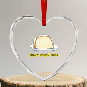 Lemon Pound Cake Funny Meme Heart Crystal Glass Ornament Viral Edgy Hip Hop Humor Parody Gift for Rap Fans TS02 Transparent Glass 3'' Heart Print Your Wear