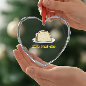 Lemon Pound Cake Funny Meme Heart Crystal Glass Ornament Viral Edgy Hip Hop Humor Parody Gift for Rap Fans TS02 Print Your Wear