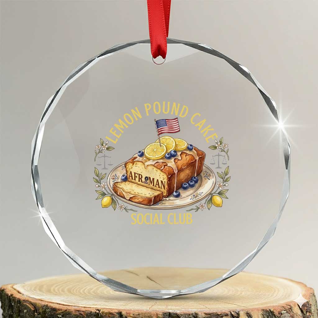 Lemon Pound Cake Social Club Crystal Glass Ornament Funny Viral Meme Dessert Parody Rap Fans TS02 Transparent Glass 3'' Circle Print Your Wear