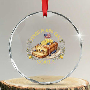Lemon Pound Cake Social Club Crystal Glass Ornament Funny Viral Meme Dessert Parody Rap Fans TS02 Transparent Glass 3'' Circle Print Your Wear