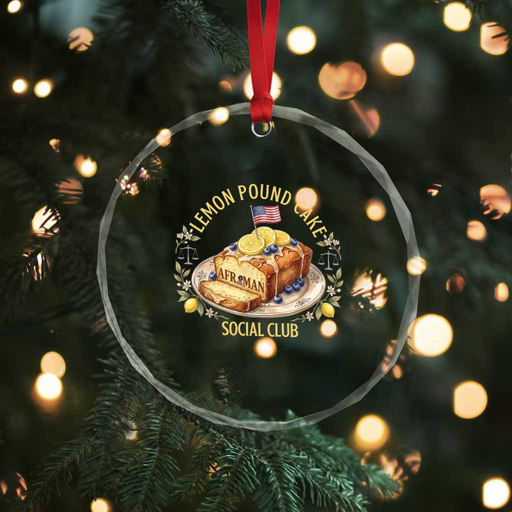 Lemon Pound Cake Social Club Crystal Glass Ornament Funny Viral Meme Dessert Parody Rap Fans TS02 Print Your Wear