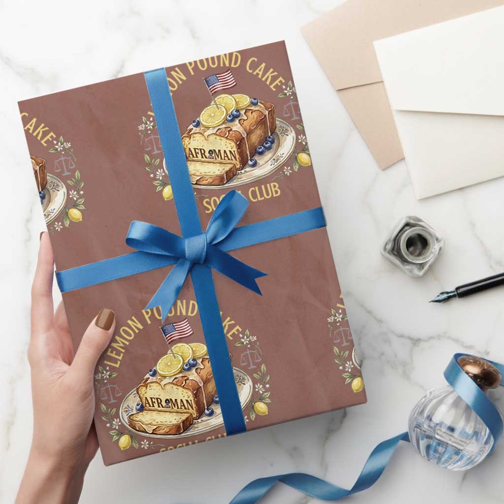 Lemon Pound Cake Social Club Wrapping Paper Roll Funny Viral Meme Dessert Parody Rap Fans TS02 Mocha Print Your Wear