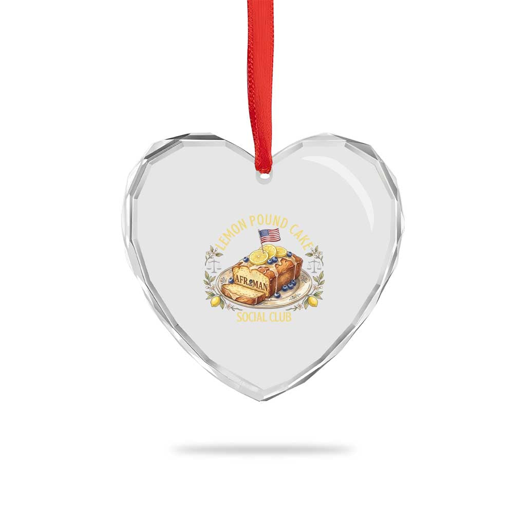 Lemon Pound Cake Social Club Heart Crystal Glass Ornament Funny Viral Meme Dessert Parody Rap Fans TS02 Print Your Wear