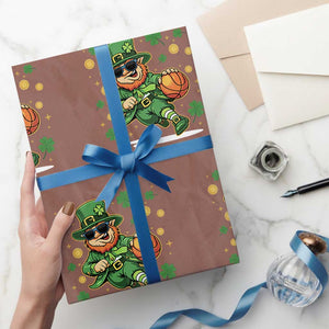 Leprechaun Basketball St Patricks Day Sport Lover Wrapping Paper Roll TS11 Mocha Print Your Wear