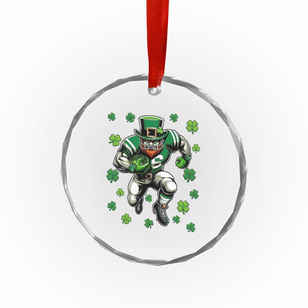 Leprechaun Football Dabbing Pose Crystal Glass Ornament Lucky Irish Gift TS12 Print Your Wear