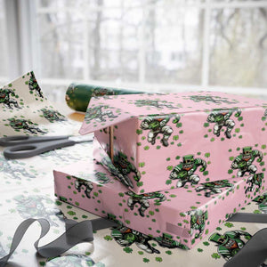 Leprechaun Football Dabbing Pose Wrapping Paper Roll Lucky Irish Gift TS12 Light Pink Print Your Wear