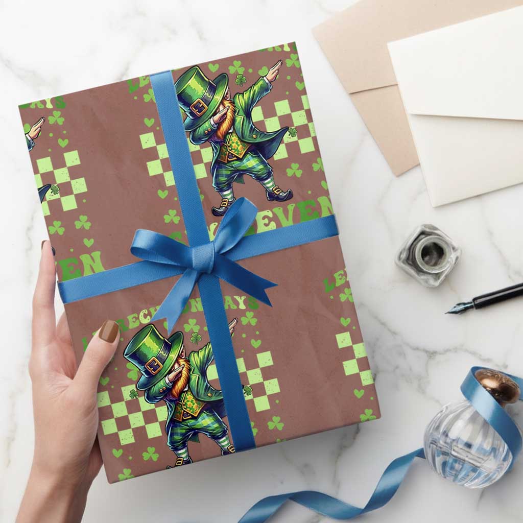 Leprechaun Six Seven Meme Wrapping Paper Roll Funny St Patricks Day Gift TS12 Mocha Print Your Wear