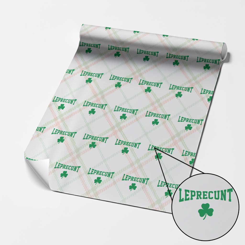 Leprecunt Bold Shamrock Graphic Wrapping Paper Roll Funny Irish St Patricks Day Party Adult Humor TS02 Christmas Plaid Print Your Wear