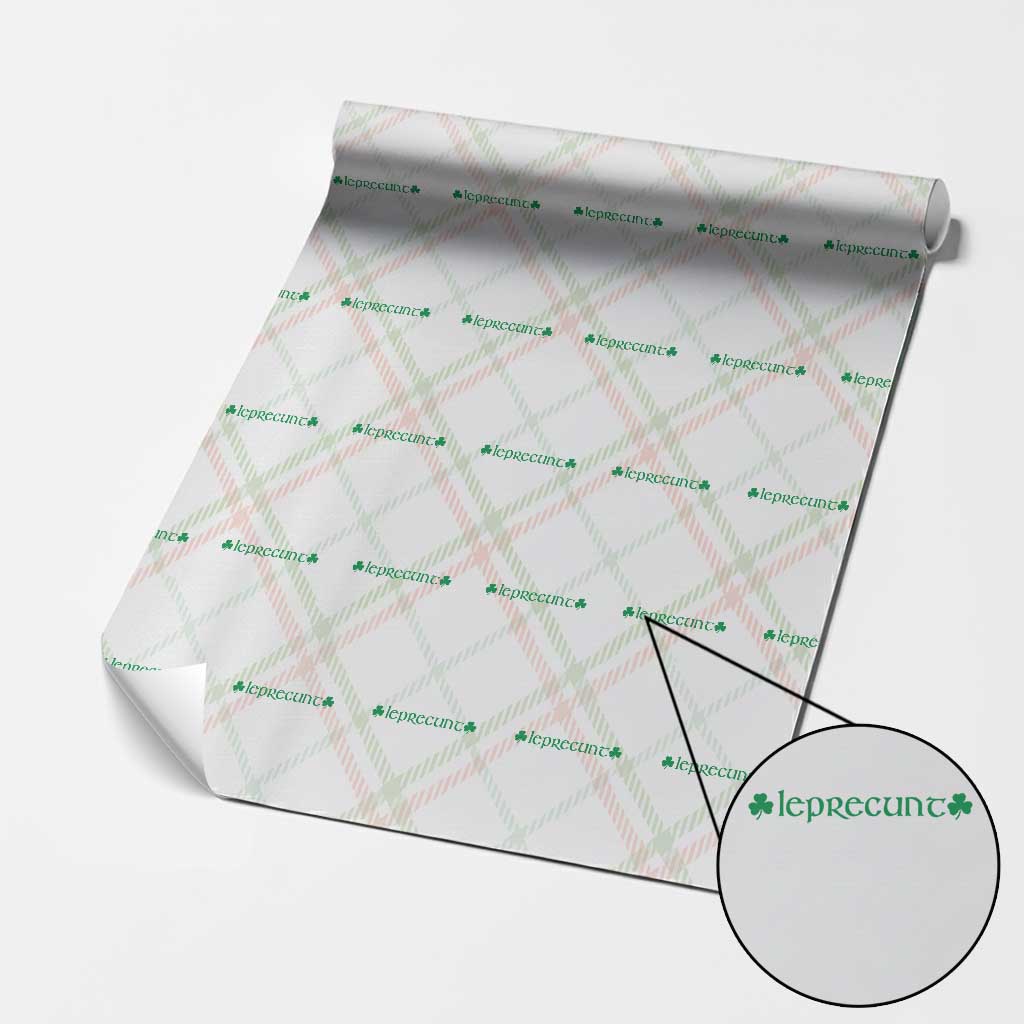 Leprecunt Celtic Style Shamrock Graphic Wrapping Paper Roll Edgy Irish Adult Humor for St Patricks Day TS02 Christmas Plaid Print Your Wear